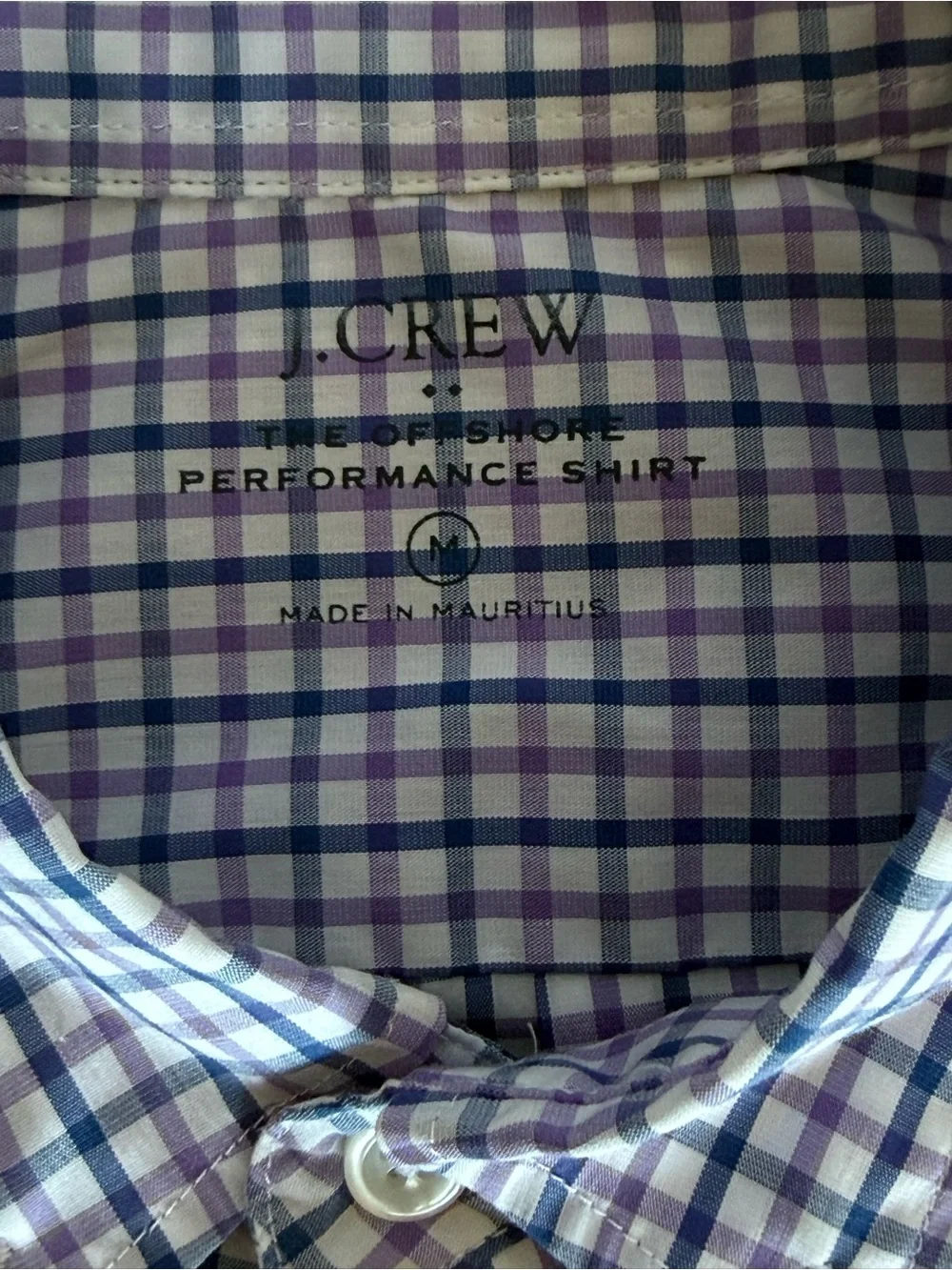 J. Crew Men's Blue and White Check Button-Down Shirt